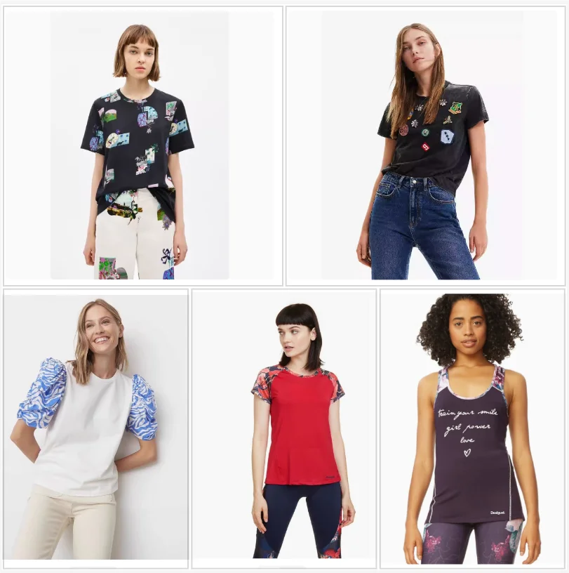 Foreign trade original order, Spanish new product, fashionable brand, printed short sleeved women's T-shirt