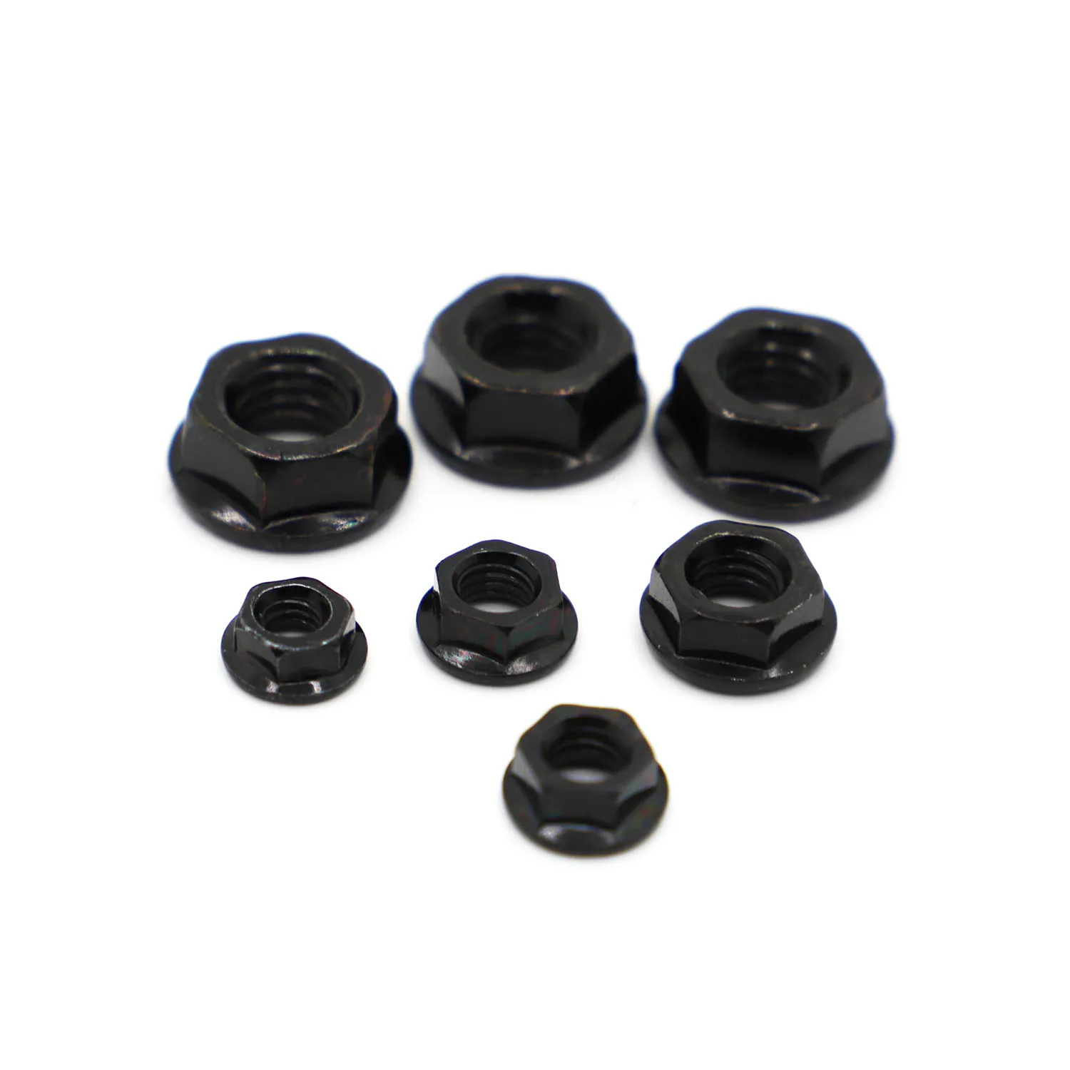 

2-20pcs M3 M4 M5 M6 M8 M10 M12 Black Carbon Steel Serrated Spinlock Flange Nut Hex Lock Nuts