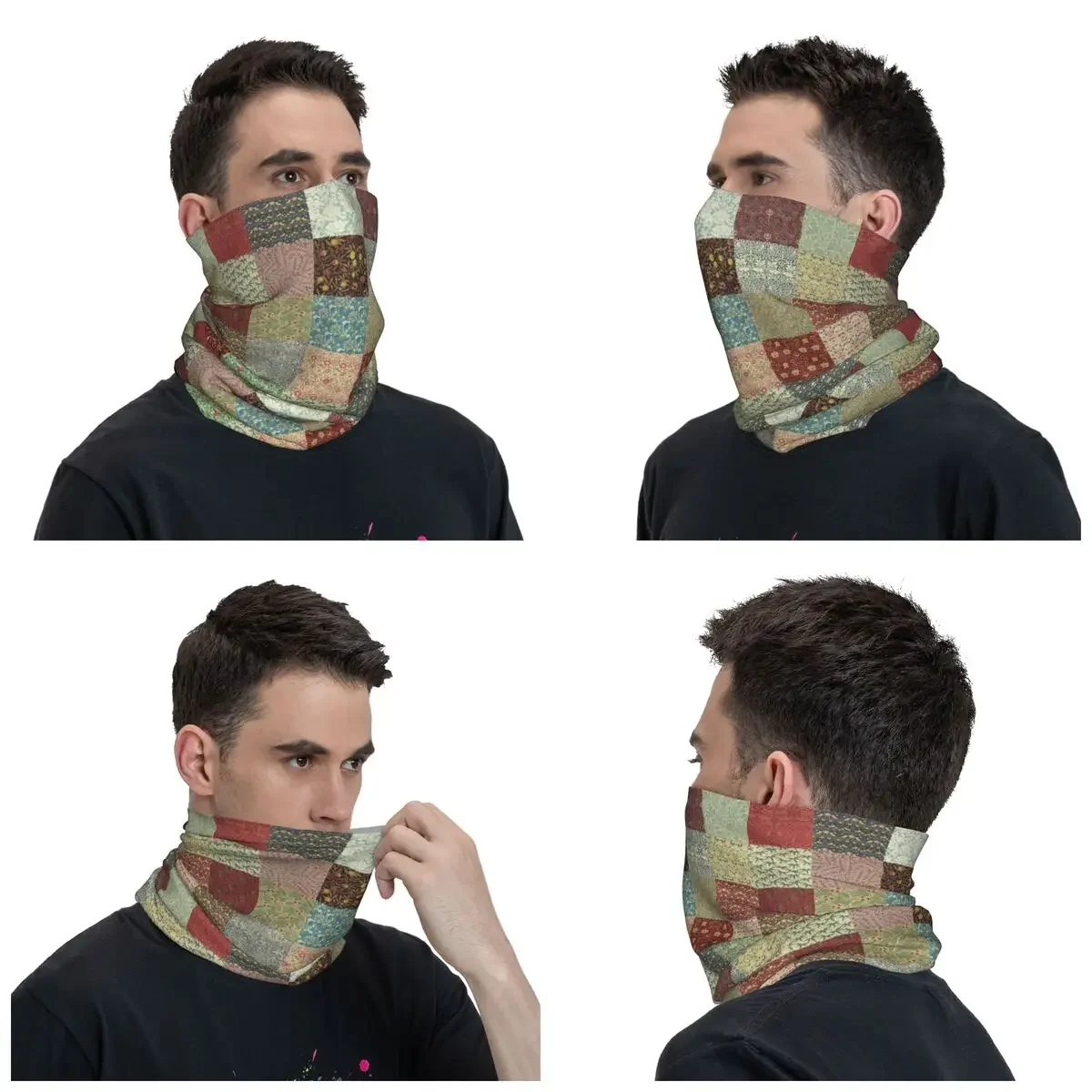 William Morris Pattern Collection Bandana Neck Gaiter for Ski Hunting Men Women Wrap Scarf Floral Textile Headband Warmer