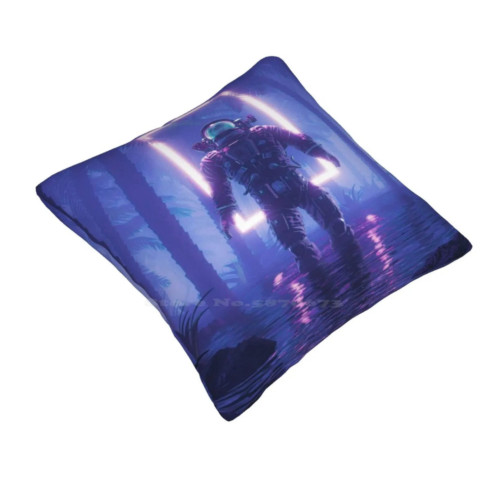 Lost In The Neon Jungle Home Sofa Car Cushion Cover Pillowcase Astronaut Space Stars Galaxy Universe Fantasy Cosmonaut Mars