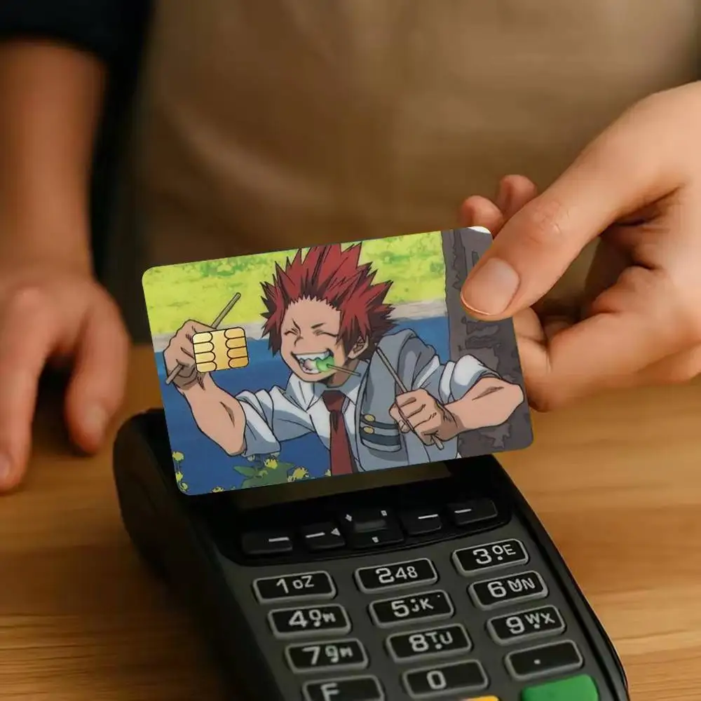 Cartoon Character Eijiro Kirishima Sticker Film Tape Skin for Credit Card Debit Card Waterproof Stickers