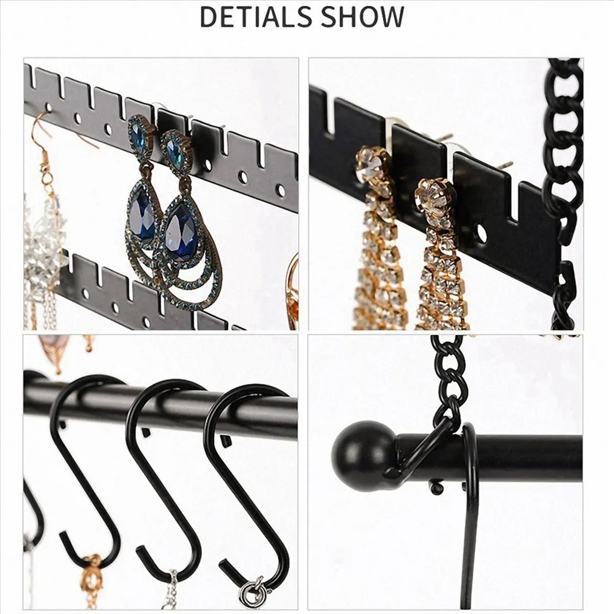 【coupon-】{0}2x-wall-earring-organizer-hanging-jewelry-organizer-earring-holder-stand-for-hanging-earring-necklace-bracelet