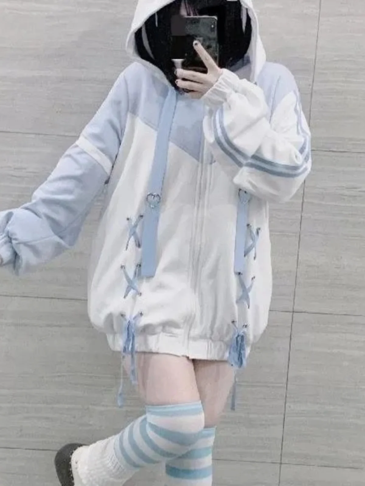 

Свободная куртка с капюшоном, электронная система акварельных красок Dreng, мягкая толстовка на молнии с поясом для девочек, женская мода