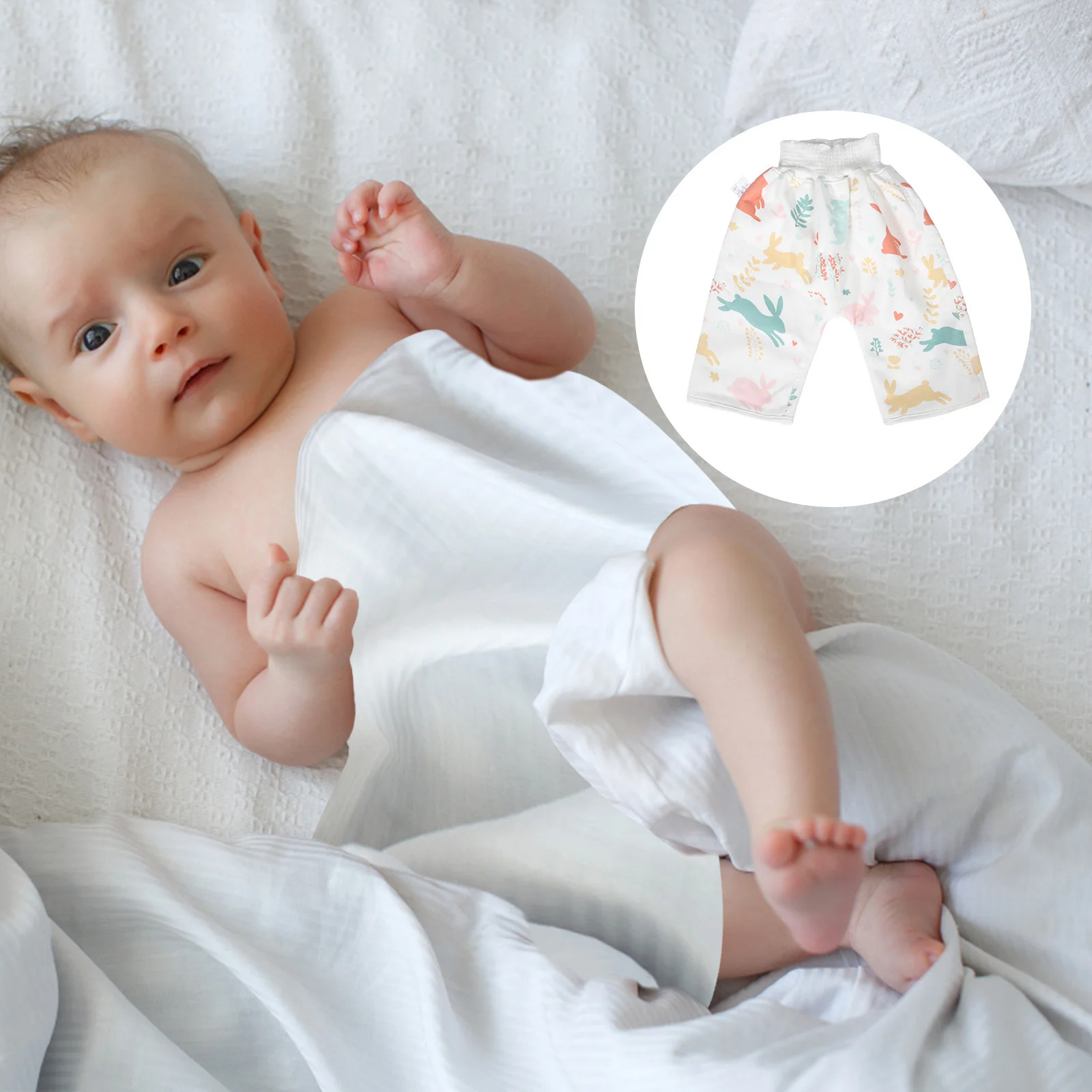 

Baby Waterproof Training Pants Cartoon Bunny Pattern Soft Breathable Toddler Potty Training Pants for Boys Night Use