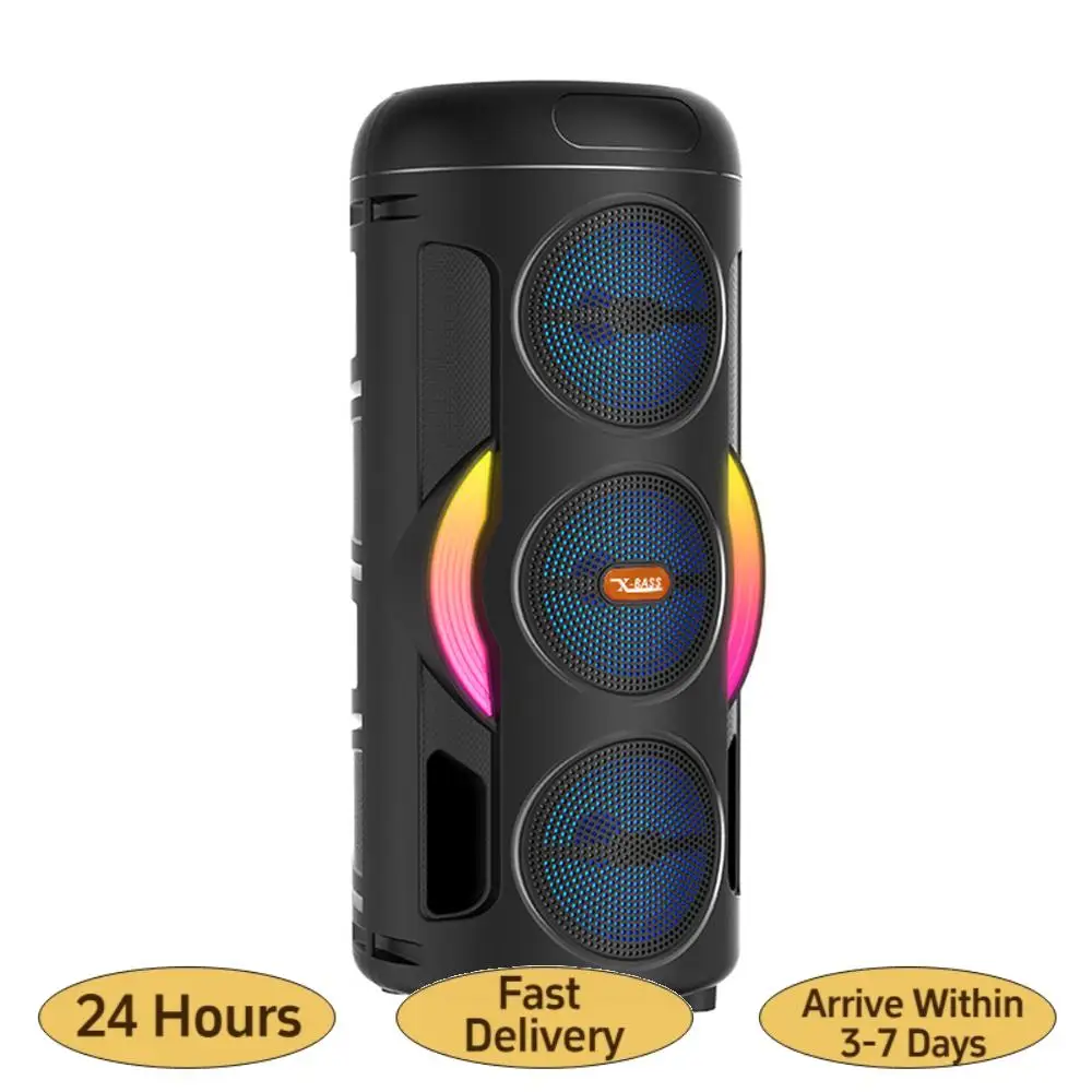 

Портативная Bluetooth-колонка с проводным микрофоном, поддержкой TWS/AUX/USB/TF-карт/FM-радио для вечеринок на открытом воздухе, пляжа, двора, дома