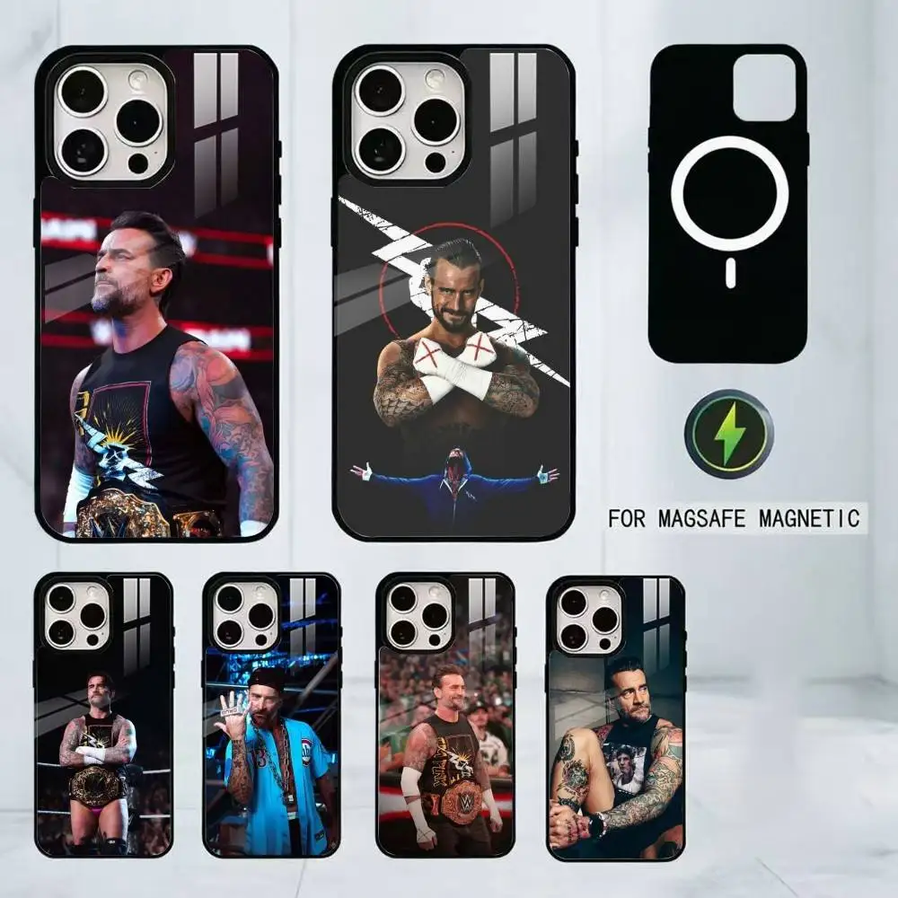 

Wrestler CM P-Punk Phone Case For iPhone17,16,15,14,13,12,11 Plus,Pro Magnetic with Magsafe Wireless Charging