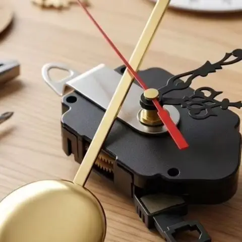 DIY Silent Quartz Clock Mechanism Kit Golden Pendulum Bob And 3 Hand Options For Home Decor Crafting