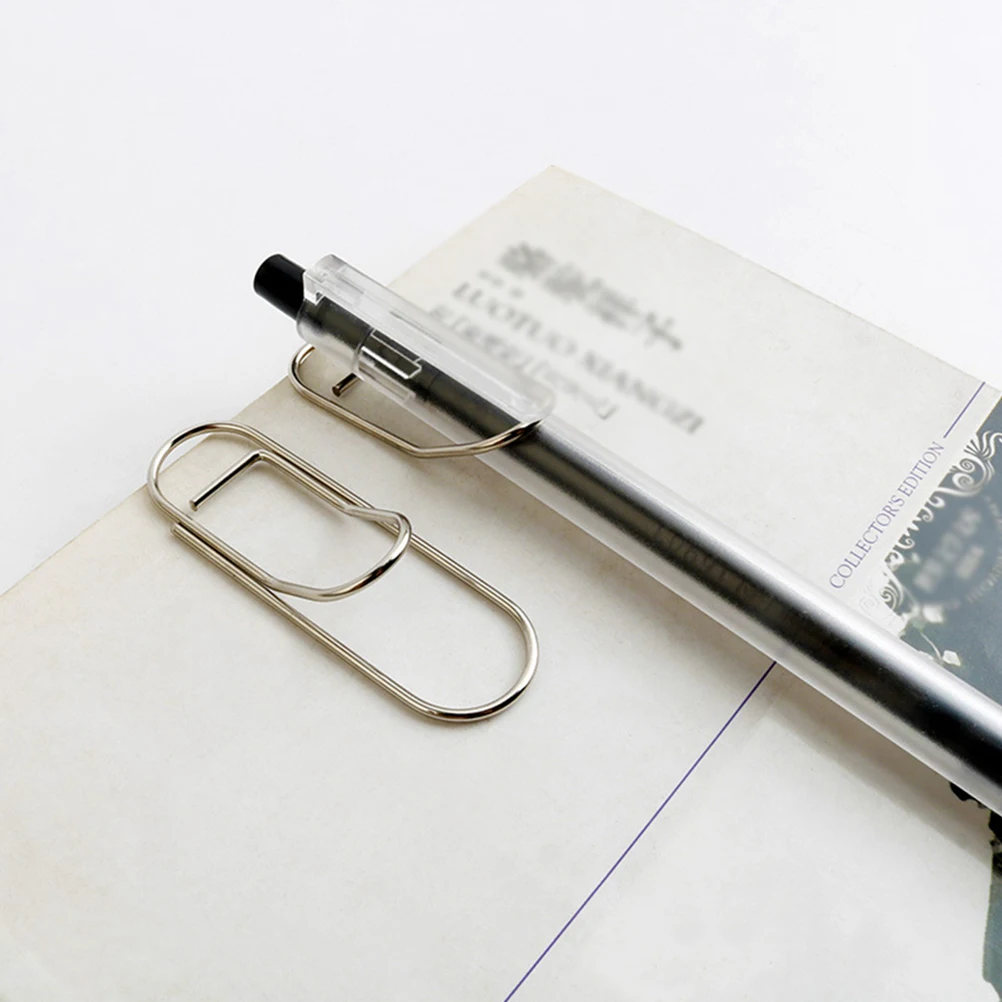 8pcs Metal Paper Clips Silver Plating Shaped File Clamps For Office School Home Document Money Holder Organizer Paperclips