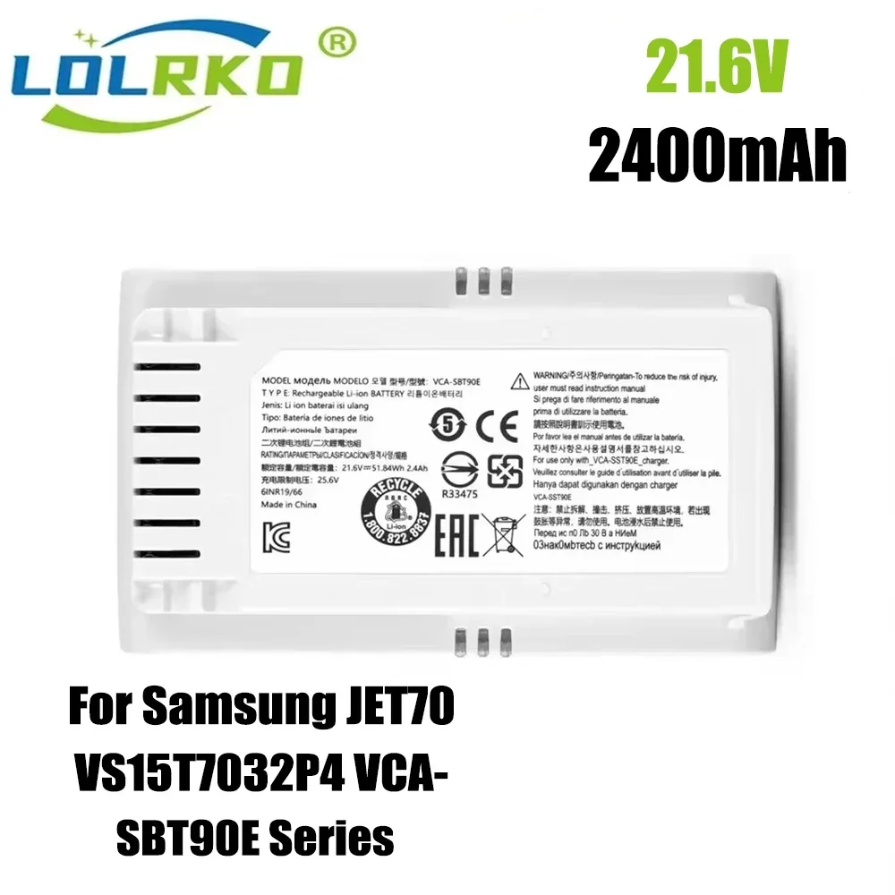 Vacuum Cleaner Battery DJ96-00221A, VCA-SBT90, VCA-SBT90E for Samsung Jet 75, Jet 90, Jet75, Jet90, VS70, VS9000, VS20T7532T1