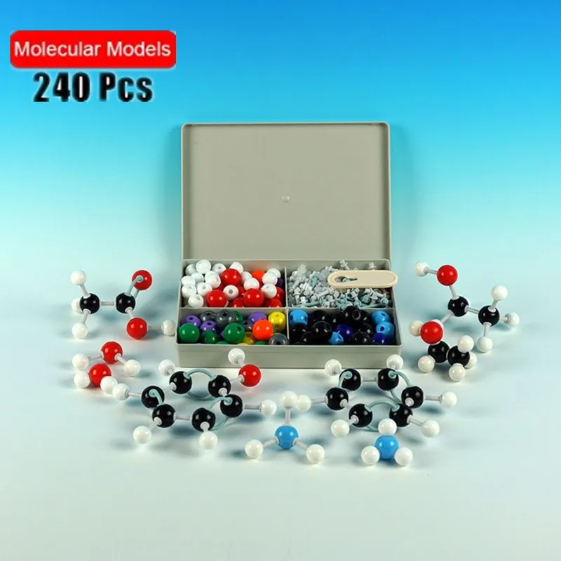 240 PCs Molecular Model Kit Inorganic and Organic Chemistry Scientific Atoms Molecular Models Color-Coded Atoms for Kid Learning