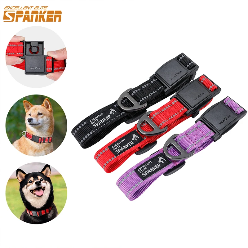 Pet Dog Collar Solid Color Puppy Collars Adjustable Magnet Dogs Collar Quickly Disengaged Training Collar Teddy Bichon Collars