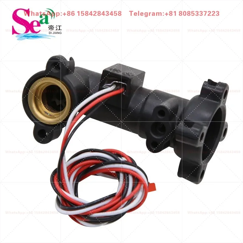 L Shape Hall Turbine Water Flow Sensor, 4-Point Buckle Mount Flowmeter for Water Equipment Flow Detection-2Pcs