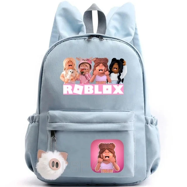 ROBLOX Game Backpack for Girls Boys Teenager Children Rucksack Casual School Bags Travel Rabbit Ears Backpacks Mochila