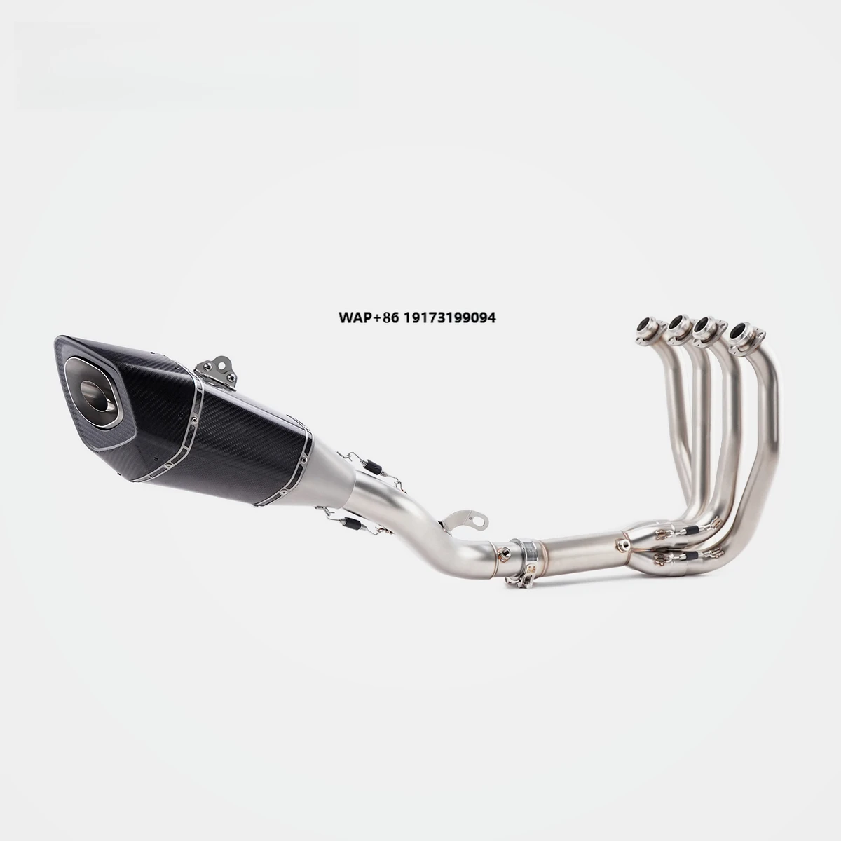 Exquisite and Heat Resistant Silvery White Stainless Steel Carbon Fiber Motorcycle Full Exhaust System for ZX-6R ZX-4R