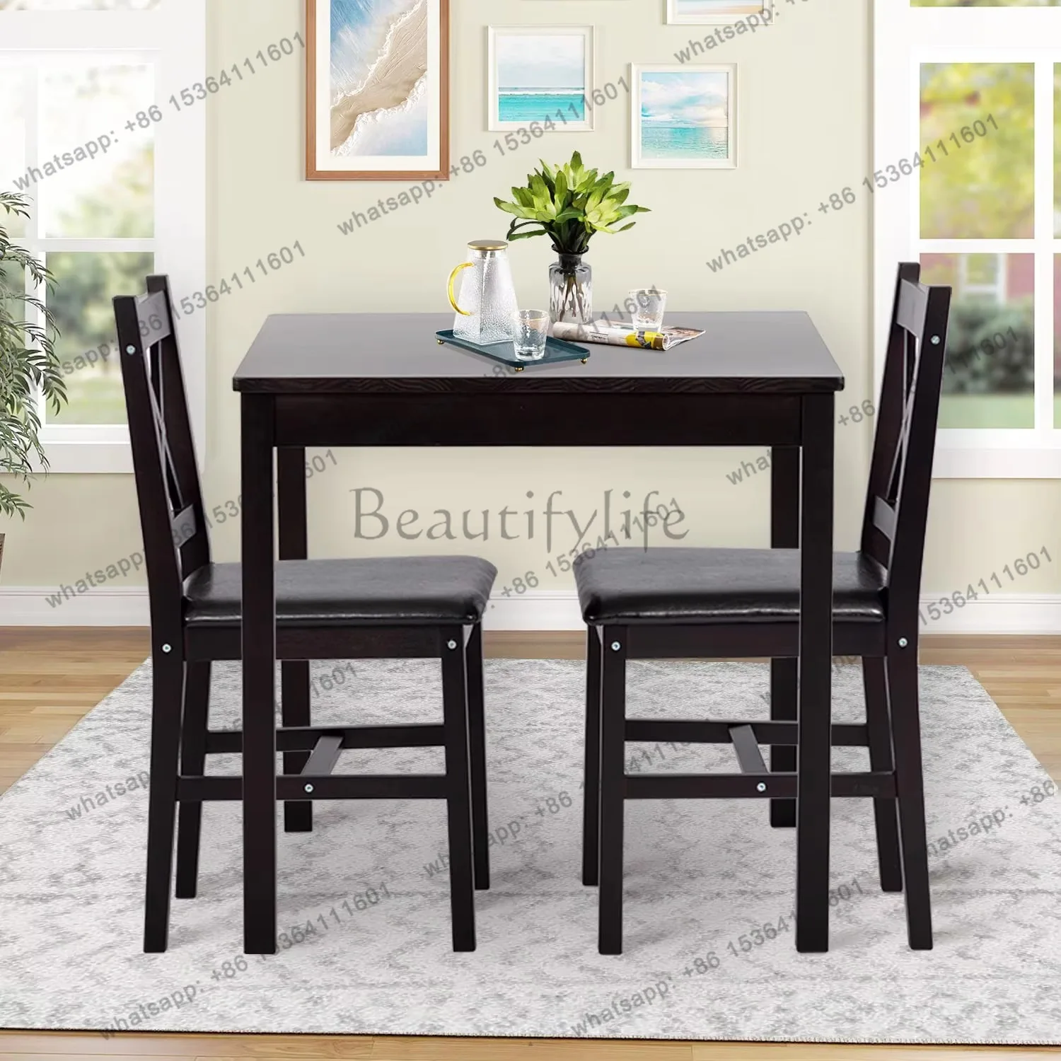 Cross-border foreign trade creative dining table and chair combination customization negotiation double small table