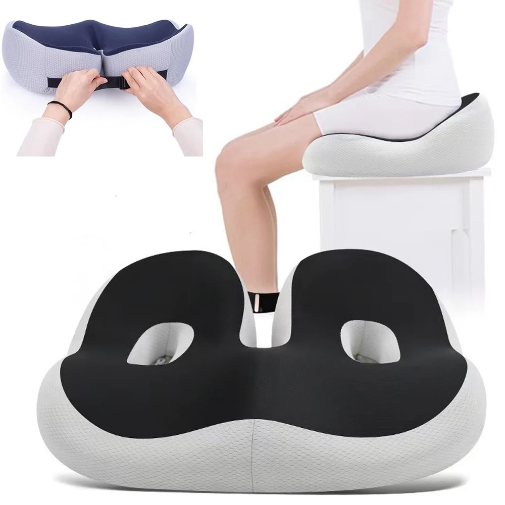Ergonomic Memory Foam Seat Cushion Orthopedic Coccyx Breathable Pressure Resistant for Office Chair Car Seat Slow Recovery