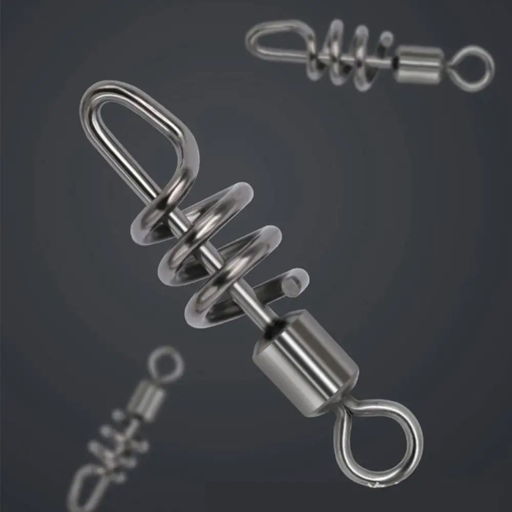 

20PCS 2#-10# Fishing Rolling Swivel with Screwed Snap Stainless Steel 8-Shape Connect Ring Quick Buckle Flexible Rotation