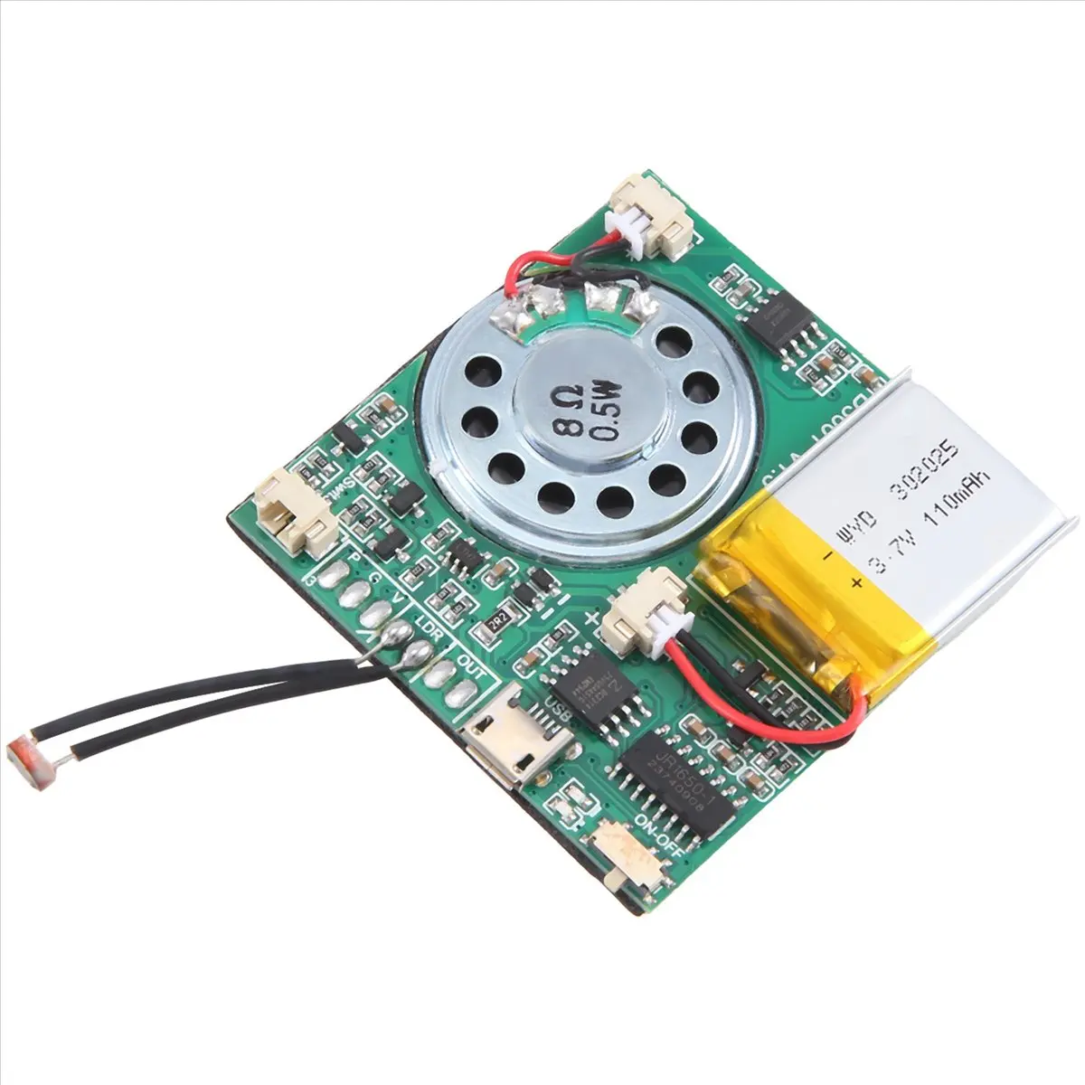 

ABME USB Recording Music Module DIY MP3 Recordable Sound Module USB Downloadable Sound Module, Light Control