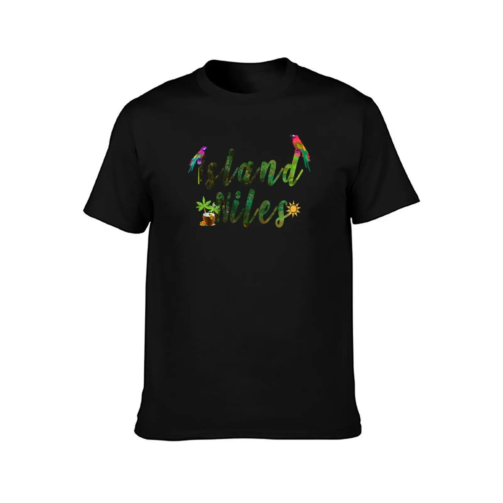 Island niles T-Shirt, Summer Casual Cotton Tee, Oversized Streetwear Tops, Vintage Graphic Print, Loose Fit Short Sleeve