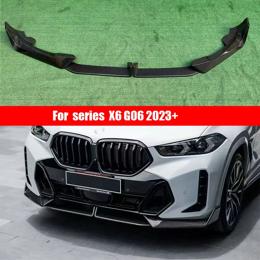 

For BMW X6 G06 2023+ Carbon Fiber Front lip Diffuser Car Front Bumper Diverter Spoiler Diffuser Front lip chin body kit