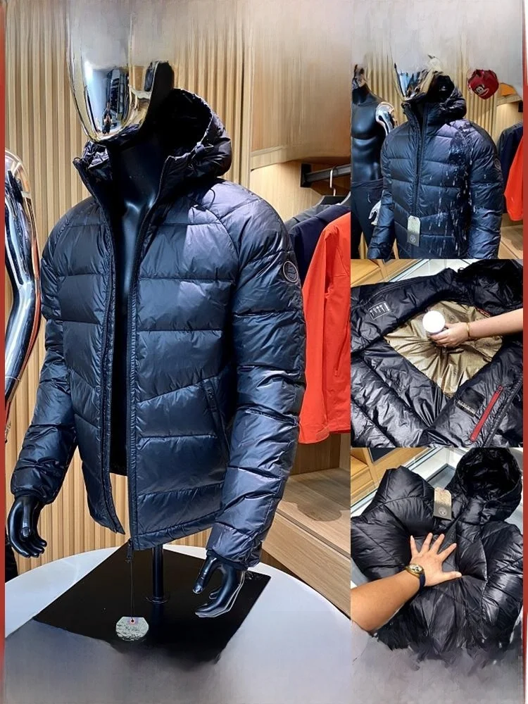 

High-End aphene Heating down Jaet Men's 95 Du down Padded Coat Faionable Urban Sle Youth Outerwear Regular Length