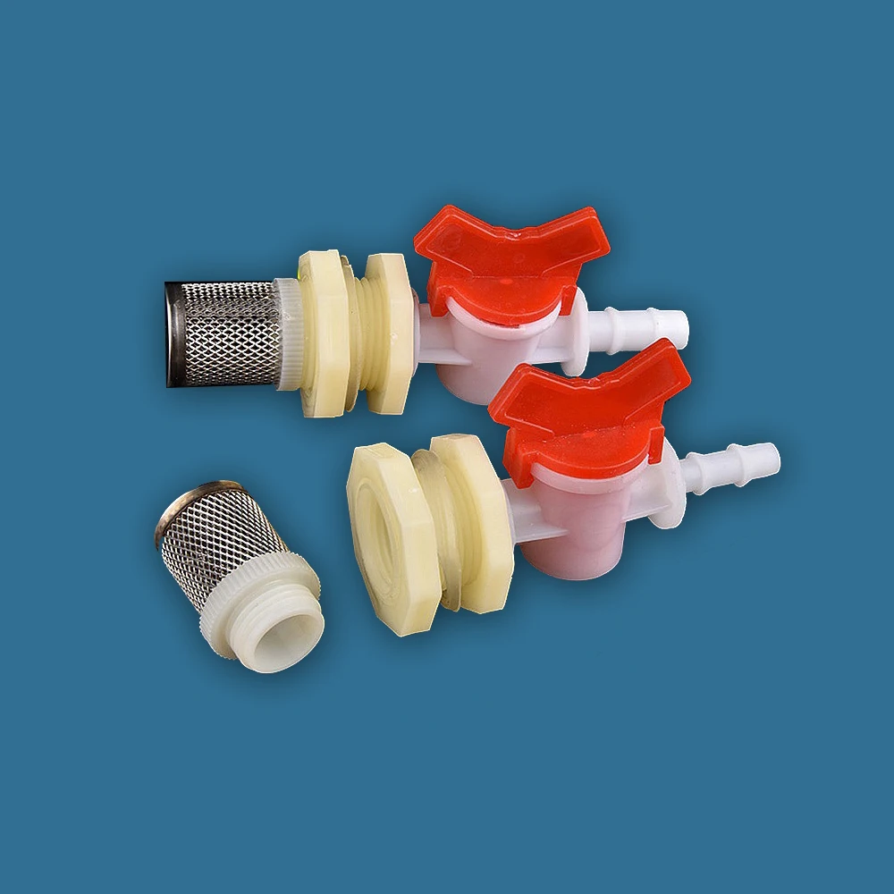 

1 шт. стартовый комплект для аквариума 1/2 шаровой клапан из ПВХ, переходник для шланга с сетчатым фильтром, набор для аквариумов и орошения сада