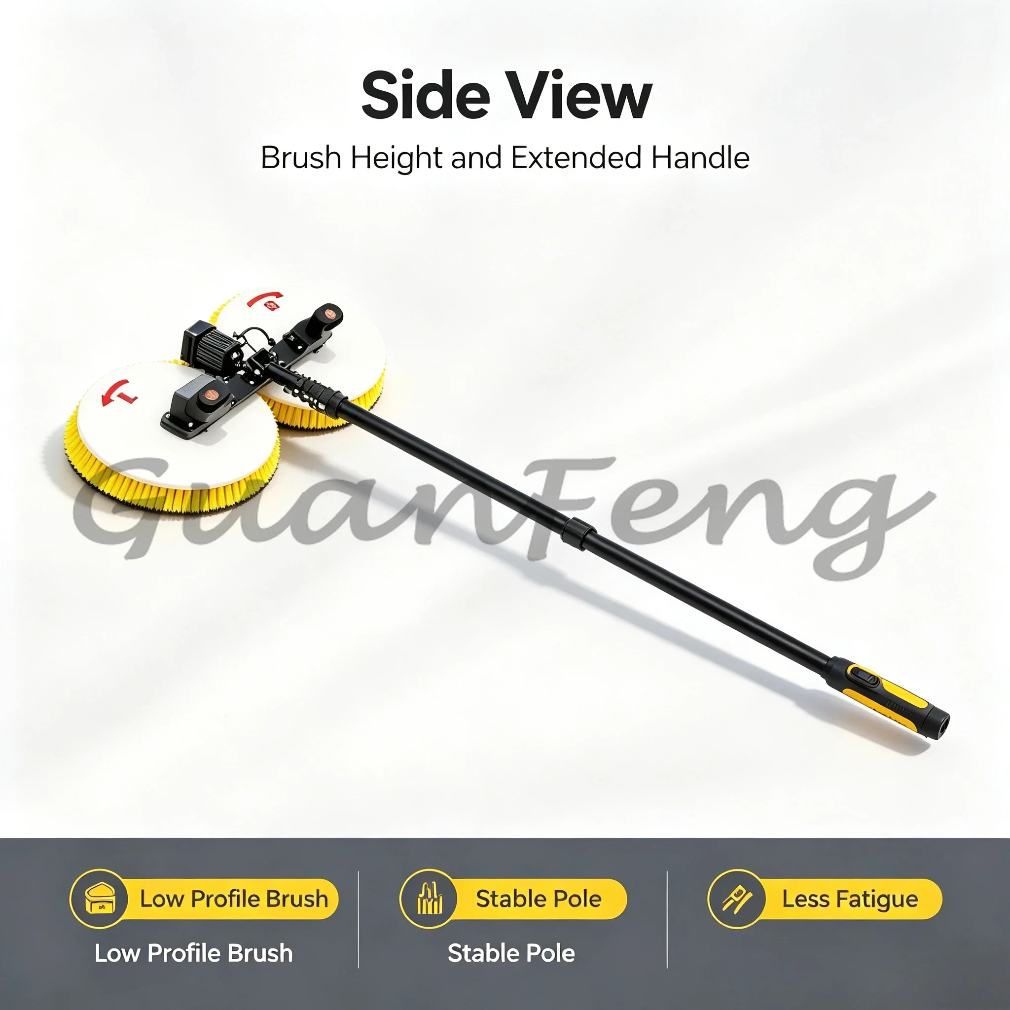 Double Head Water Cleaning Brush Head, Photovoltaic Solar Panel & Billboard Cleaning Accessory