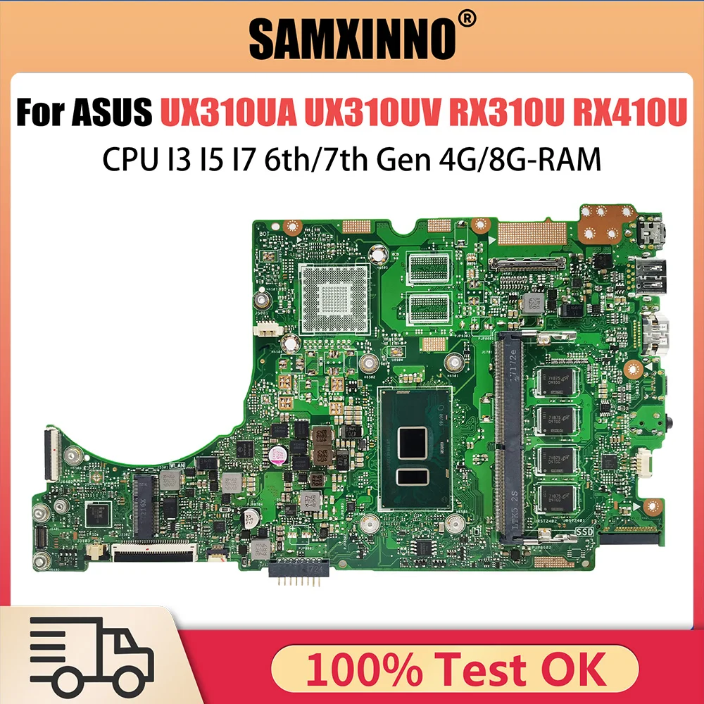 UX310UA Notebook Mainboard For ASUS UX310UV RX310U RX410U UX410UQK UX310UQK U3000U UX310U UX410UA UX410U Laptop Motherboard 13IN