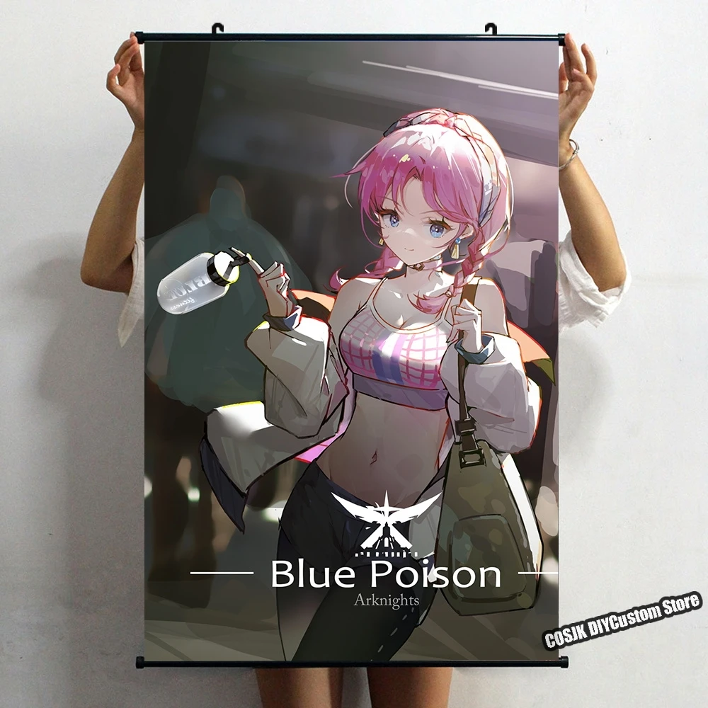 Anime Game Arknights Gummy Blue Poison Poster Wall Scroll Home Decor Living Room Decoration Mural Collectible Art Wallpaper Gift