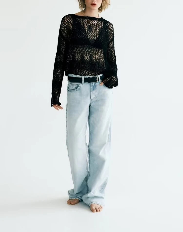 

Spring New Arrival Loose Wide Leg Jeans mid Waist Casual Commute Long Pants Cotton Comfortable High Waist Light Color