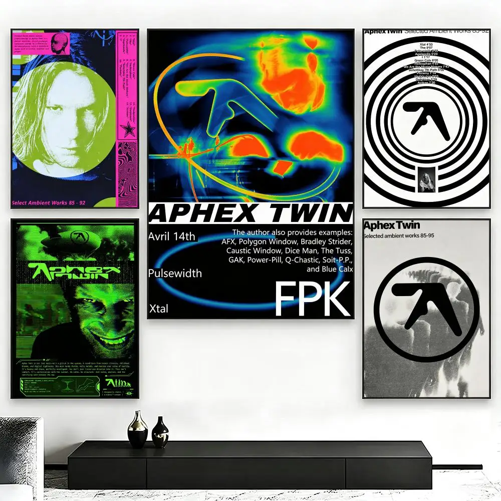 Band Aphex TwinS Poster Poster Nordic HD Self-Adhesive Wall Sticker Home Café Bedroom Living Room Art Decor Gift