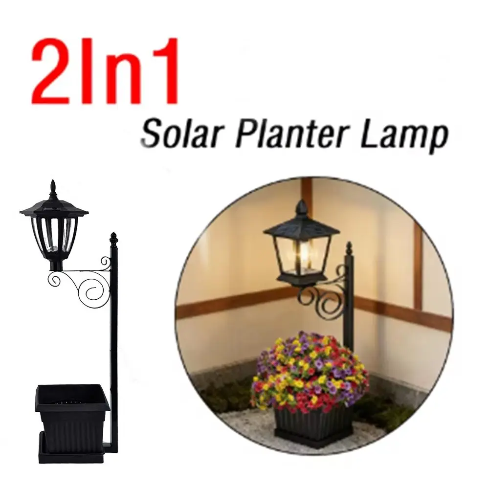 Waterproof Solar Planter Lamp 2 In 1 Warm White Outdoor Planter Lamp Auto On Off Sensor Vintage Solar Landscape Decor Light