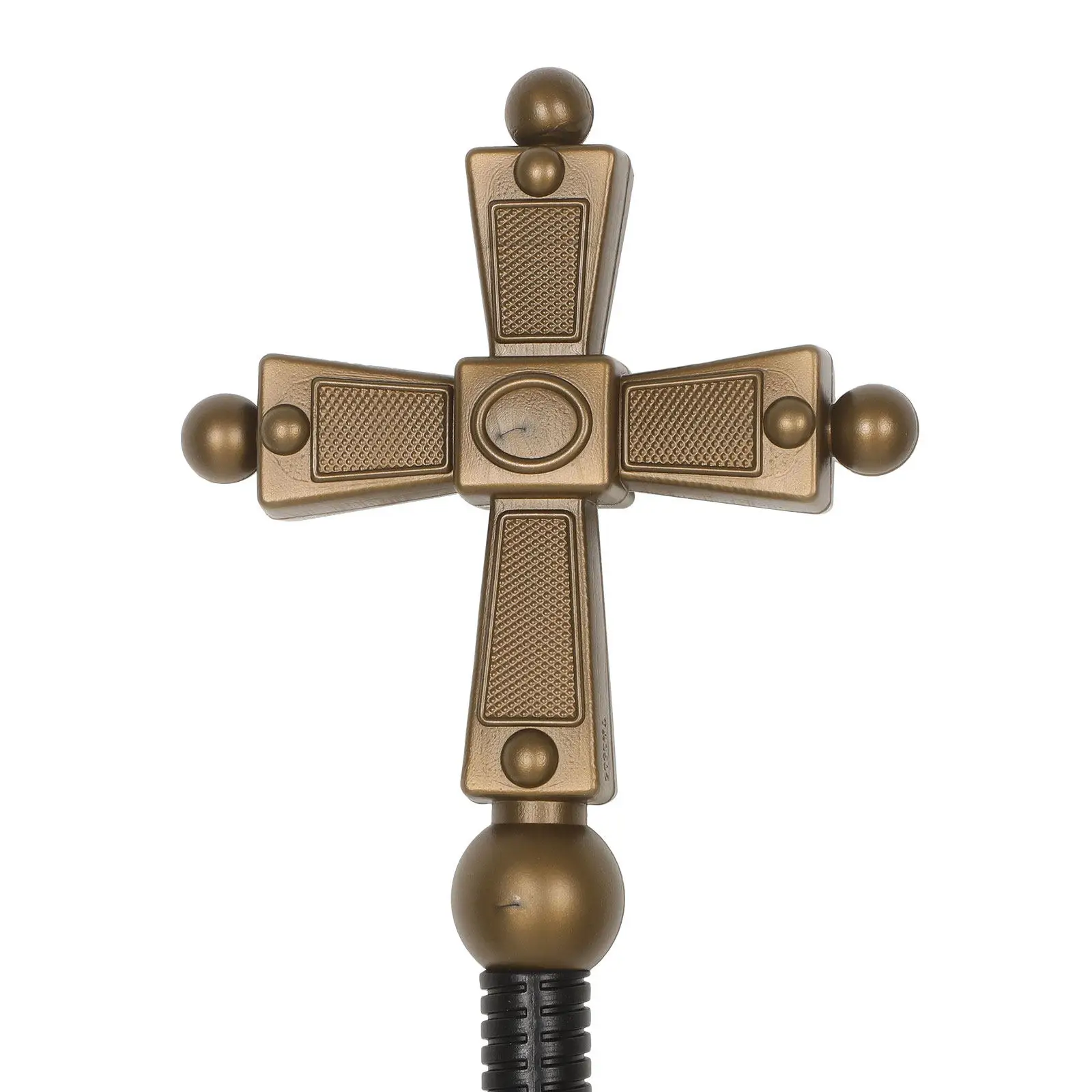 Cross Scepter Prop Plastic Cross Head Staff Detachable 54.7 Inch Religious Costume Accessory Prop Halloween Cosplay Party Priest