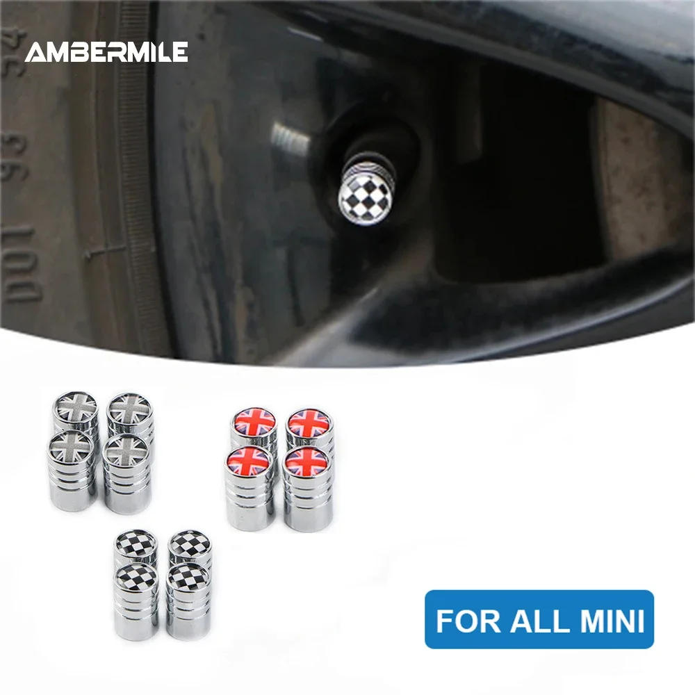 For Mini Cooper Countryman R55 R56 R60 R61 F54 F55 F56 F60 R57 Universal 4pcs Car Wheel Tire Valve Caps Stem Cover Accessories