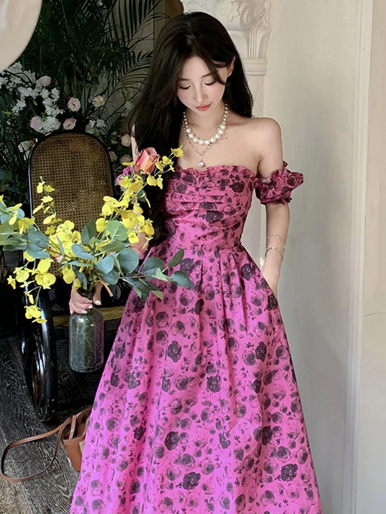 女性のためのエレガントなプリントロングドレス,セクシーなホルタードレス,夏,誕生日,クラブ,パーティー,イブニング,サンドレス,スクエアネック,2024