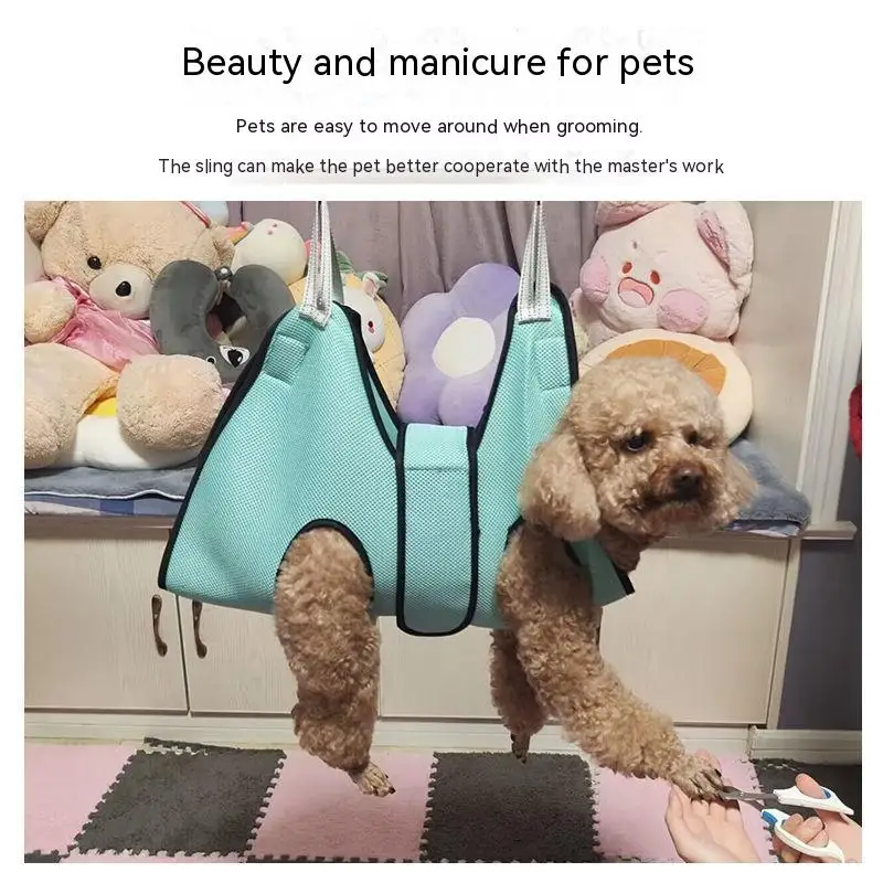 Pet Beauty Hammock Hanging Pet Dog Grooming nail cutting anti scratch bite fixed bag bath Trimming Restraint Bag Pet Supplies