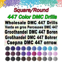 5D Diamond Painting Drills Wholesale DMC 447 Colors Full Square/Round Crystal Beads Diamond Embroidery Accessory Factory Direct