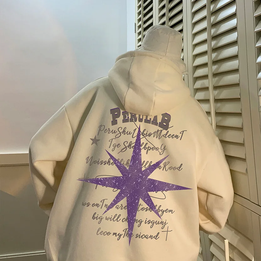 

Мужская толстовка свободного кроя в стиле американского хип-хопа, весенне-осенняя, модная, с ретро-принтом, повседневная верхняя одежда, удобная, как свитшот