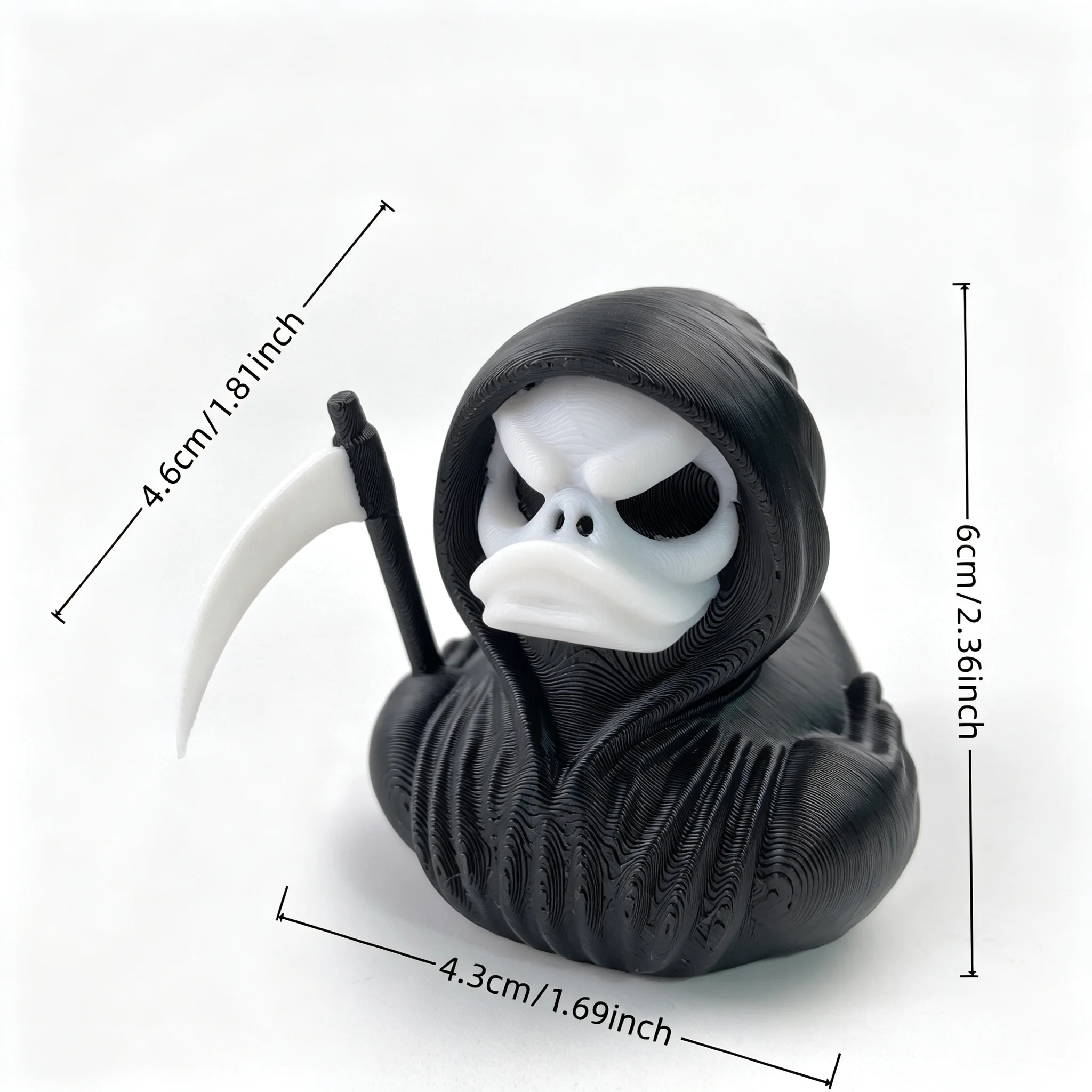 1set Grim Reaper Duck  Printed Scary Death Duck Statue Suitable for Home Decoration Halloween Decoration for Haunted House Party