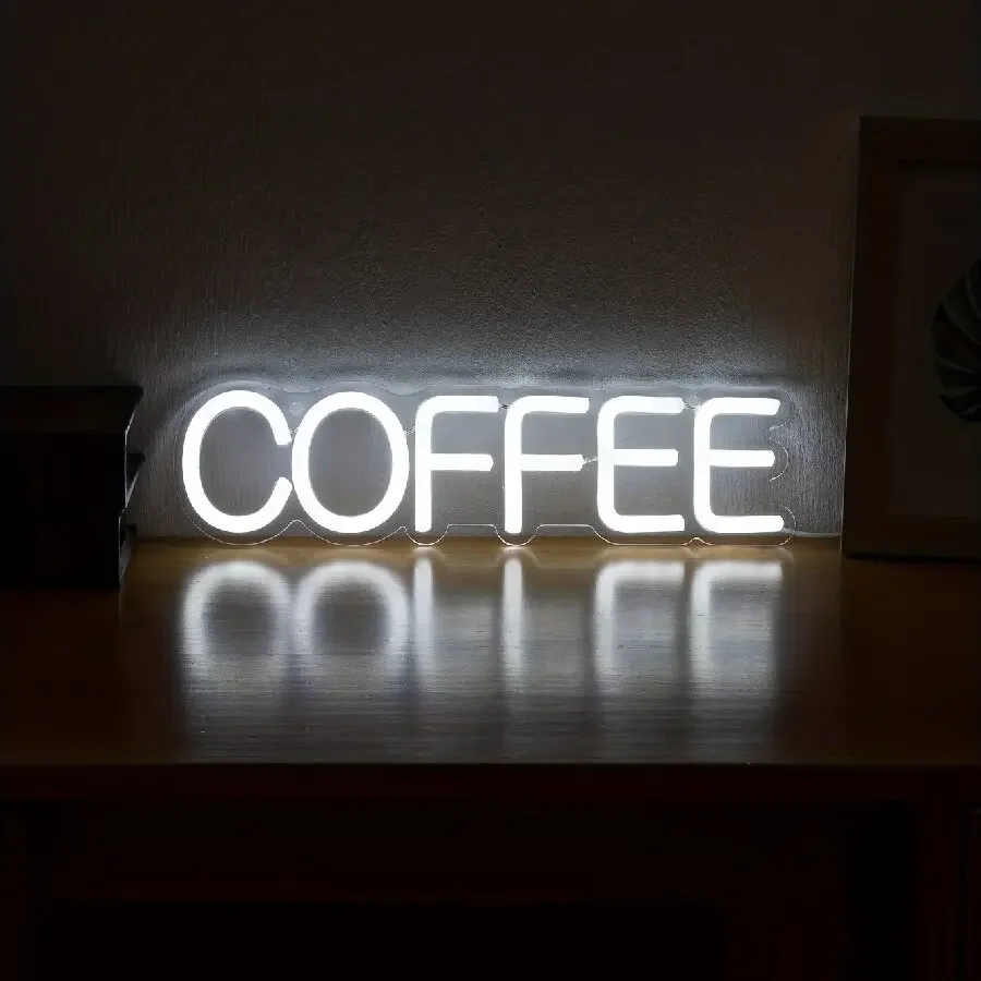 Coffee Bar Neon Sign Accessories Light Up for Wall Decor, Modern Led Sign for Coffee Shop,Small Acrylic Coffee Station Art Decor