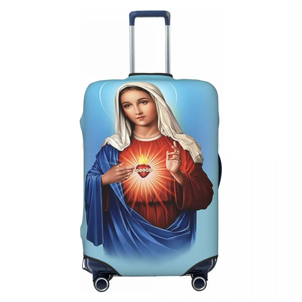

Модный защитный чехол для багажа с Святым Сердцем Мэри на заказ, эластичные чехлы для дорожных чемоданов с христианской Девой Марией