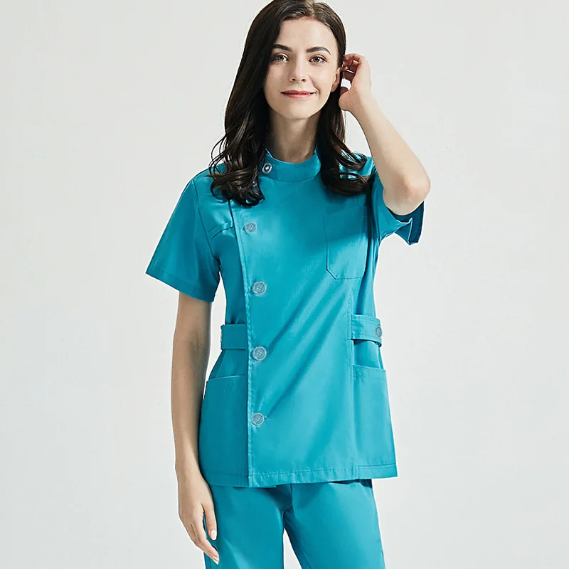 Dentist Dental Oral Doctor New Style Nurse Uniform Scrub Suit Women's Handwashing Clothes Set Short Sleeve Surgical Gown