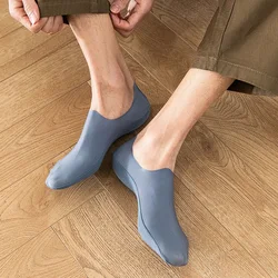 Summer Ice Silk Casual Socks Men Invisible Low Cut Sock Breathable Silicone Non-slip Comfortable Cotton Bottom No Show Sock Hot