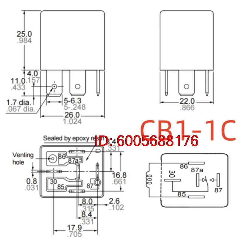10PCS New CB1-24V ACB13202 ; CB1-12V ACB13201 ; (V4C-12V/24V) Relay 5pins