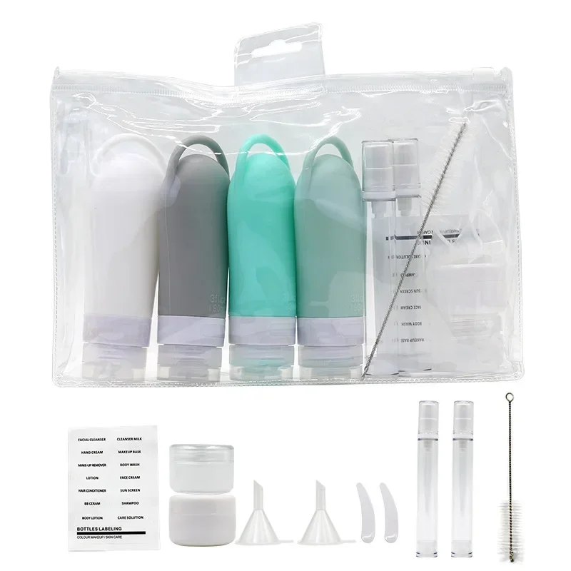 Zachte Siliconen Navulbare Flessen Set Lotion Shampoo Squeeze Tube Container Lege Fles Travel Beauty Make-Up Tools