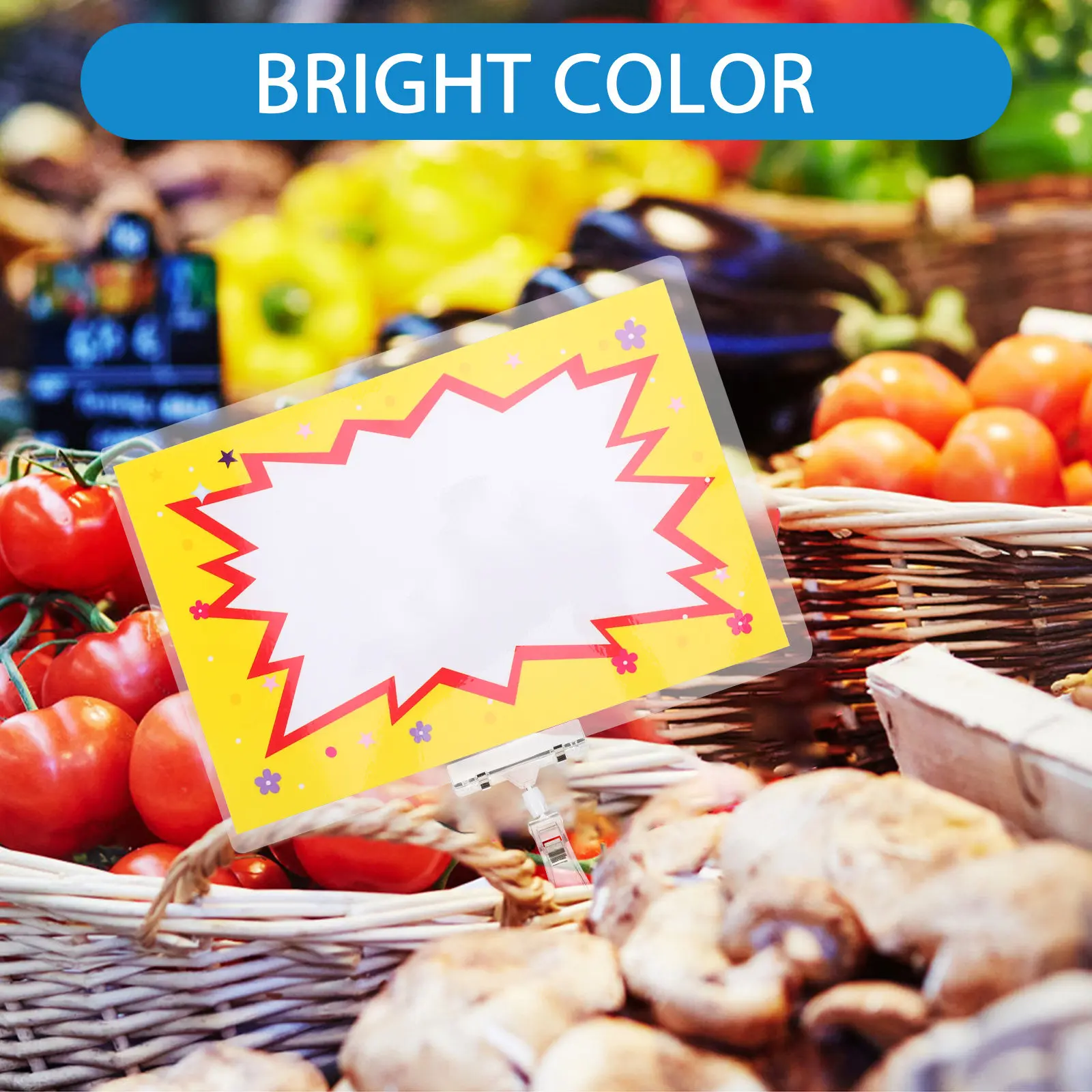 

10Pcs Price Tag Display Signs Bright Color Retail Price Labels for Supermarkets Shops Vegetable Markets Record Cutouts