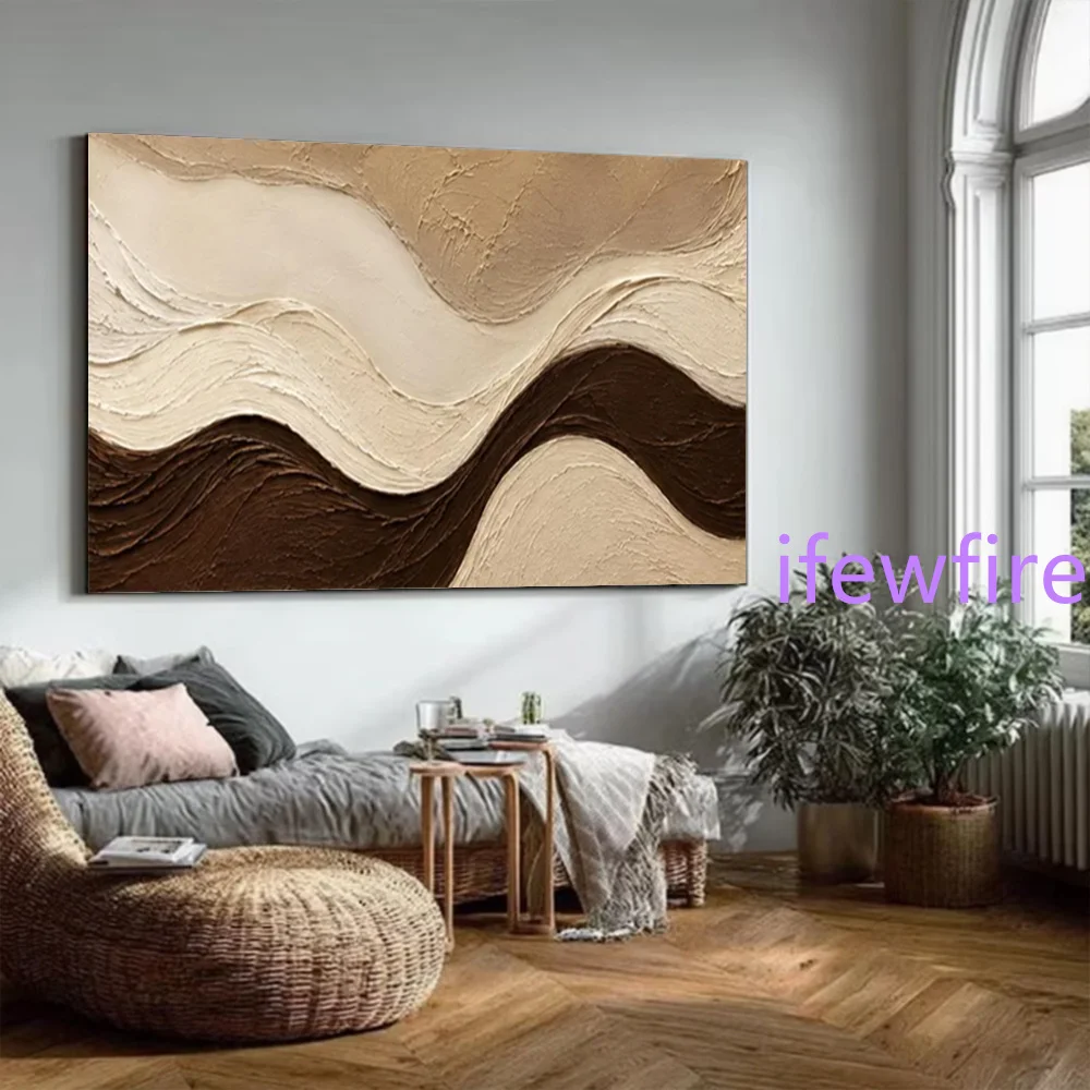 100% Handmade Abstract Oil Painting on Canvas Mural TOP Thick Layer Simple stripes Wall Art Picture for Living Room Decor Image