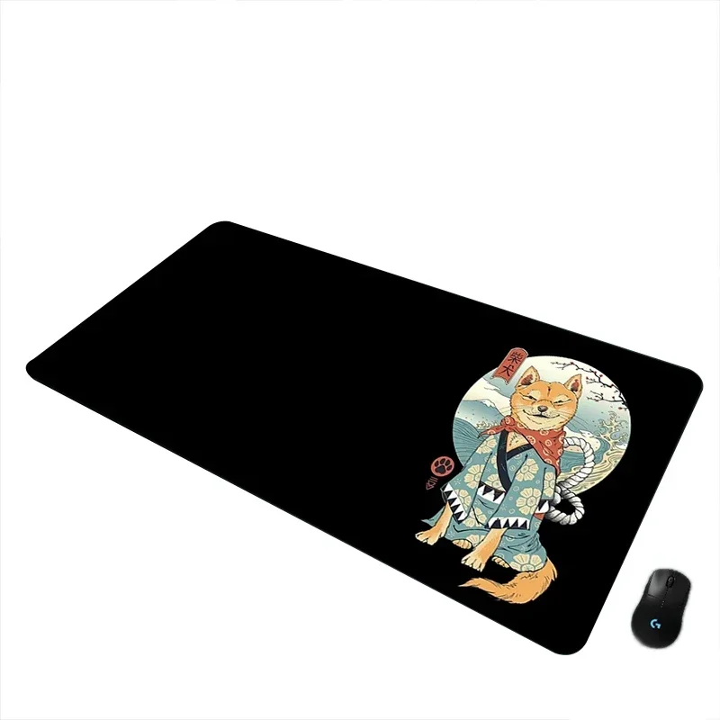 Gaming Mouse Pad Japanese Cat HD Print Large Mousepad XXL Simple Desk Mat For Gamer Desktop Decoration Lock Edge Big Mause Mats