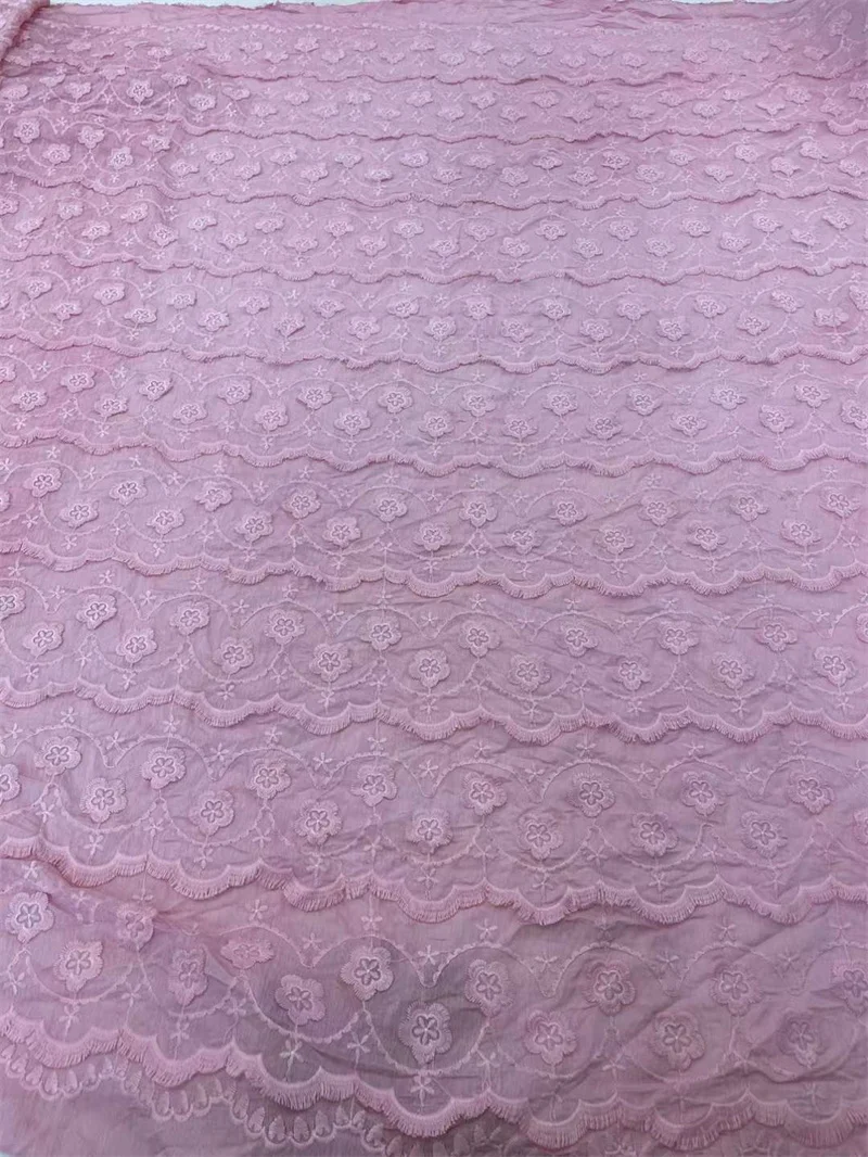 High Quality Pure Color Swiss Voile Lace Dubai Cotton Dry Lace African Cotton Fabric for Wedding Party Dresses WSW-116
