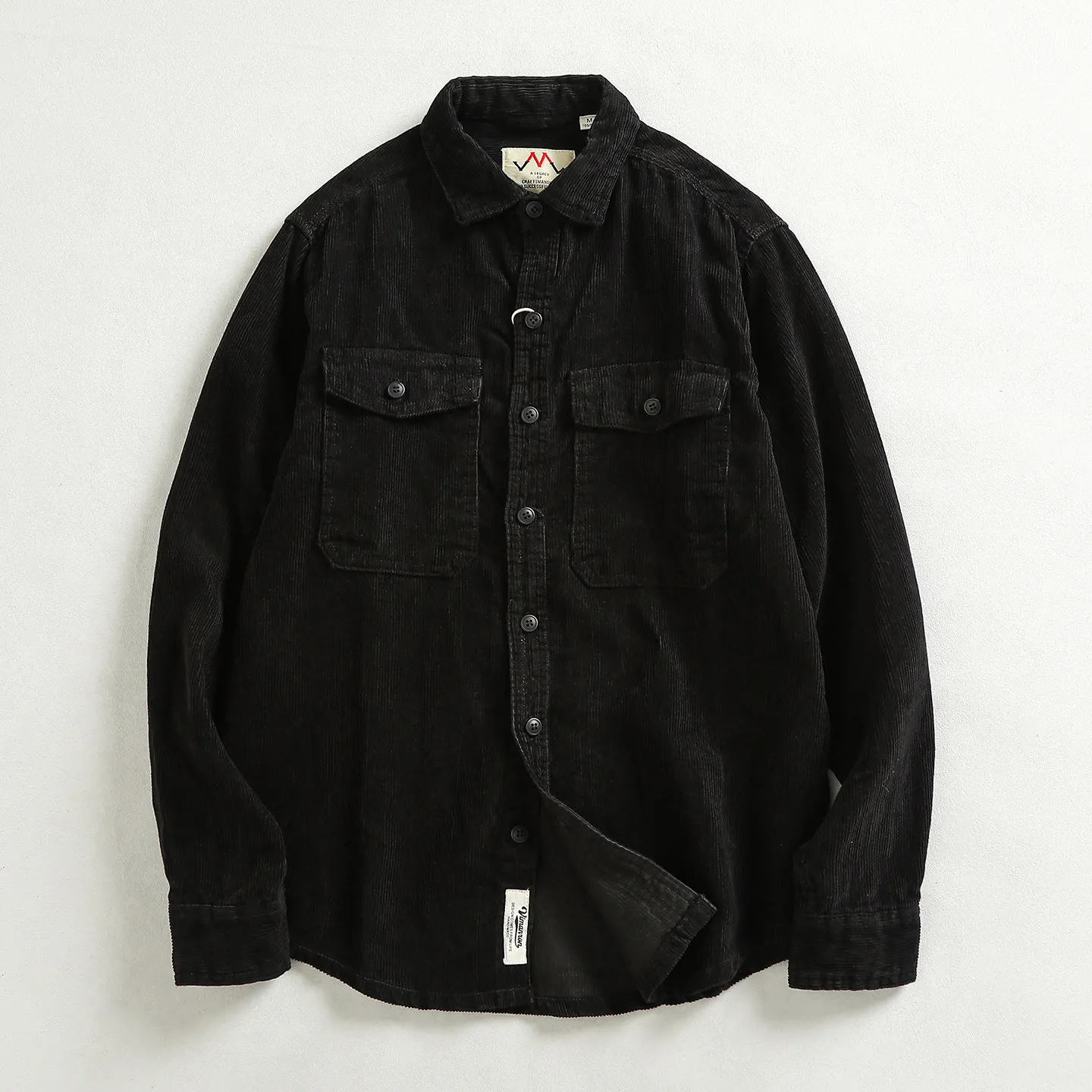 100% cotton vintage washed corduroy long-sleeved shirt men's loose shirt jacket